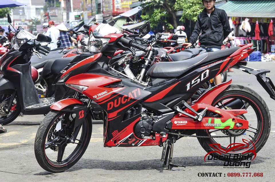 Decal Xe Exciter 150 Đỏ Đen Ducati Sang Chảnh-3