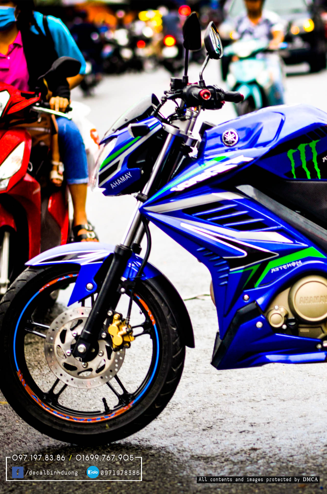 Tem Xe Yamaha FZ 150 Xanh Đen Monster Cực Chất Thể Thao