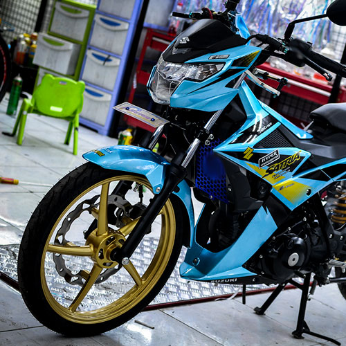 Sơn xe máy Suzuki Satria màu xanh biển cực đẹp  SƠN XE SÀI GÒN