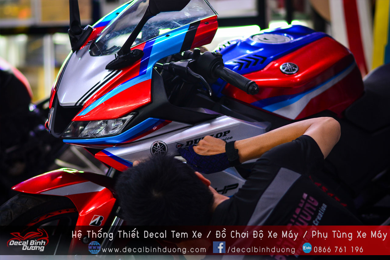 Tem yamaha R15 candy tam sắc