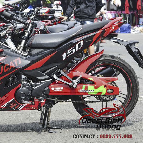 Decal Xe Exciter 150 Đỏ Đen Ducati Sang Chảnh-2