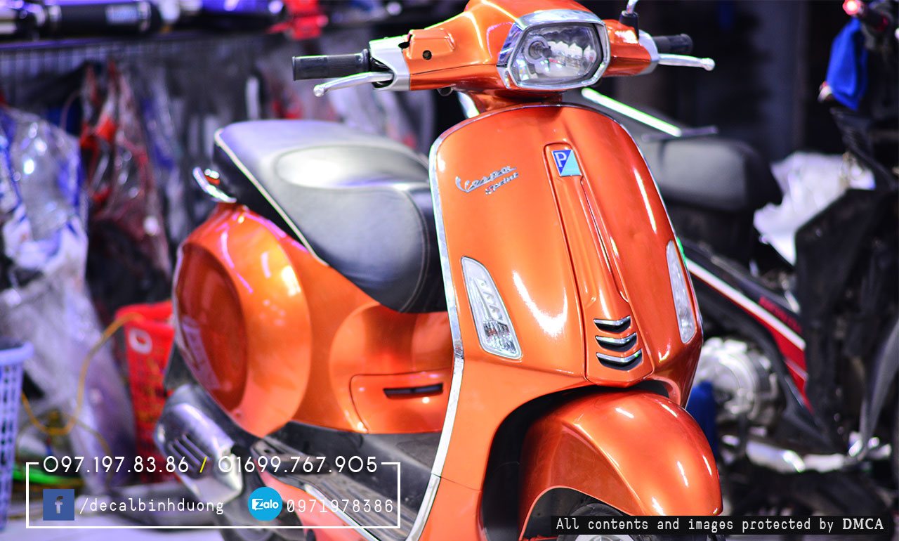 Tem xe Vespa đẹp nhất gam màu cam