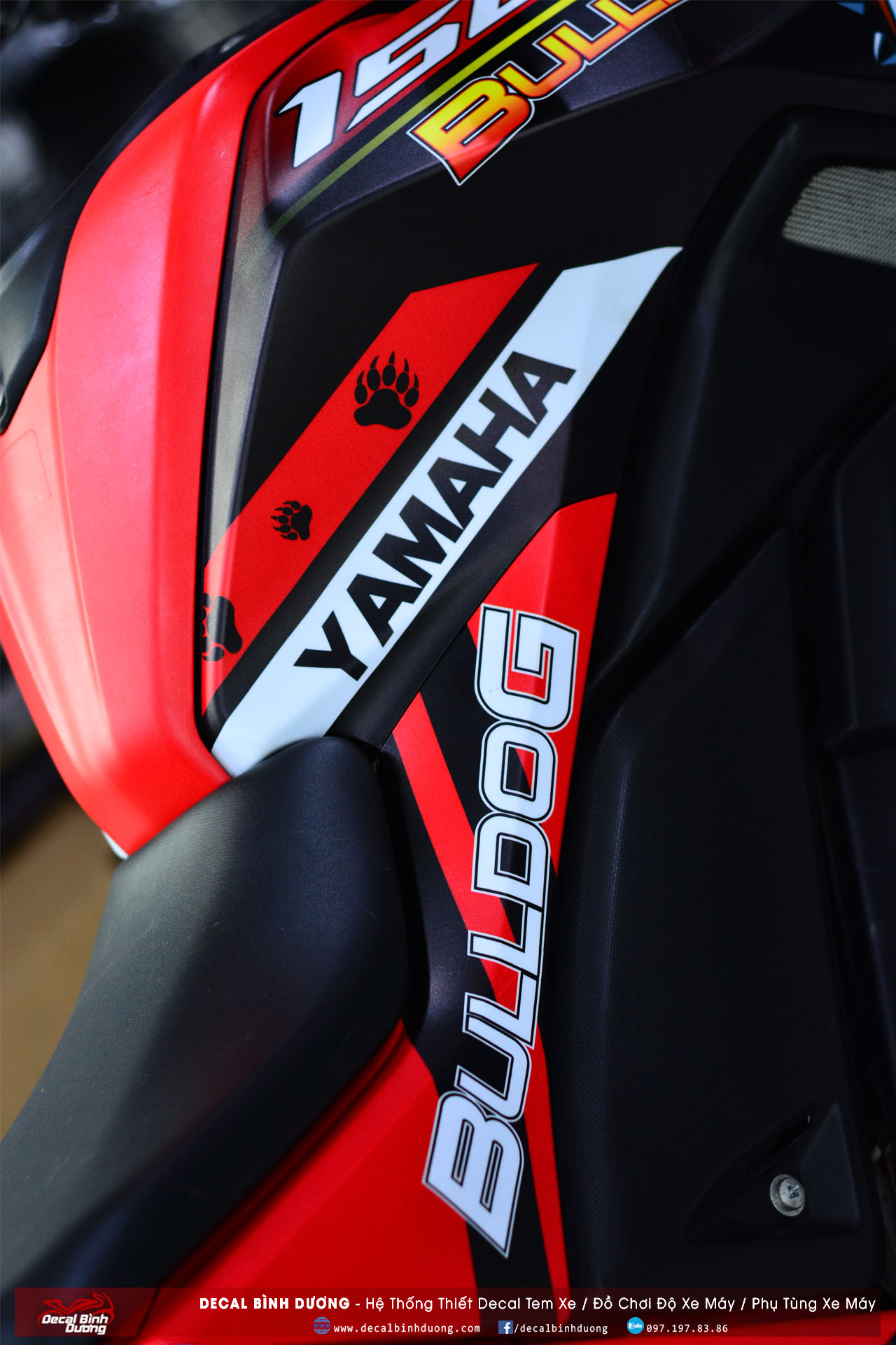 Tem Xe Yamaha TFX 150 Trắng Đỏ Đen Phiên Bản "Big Boss"