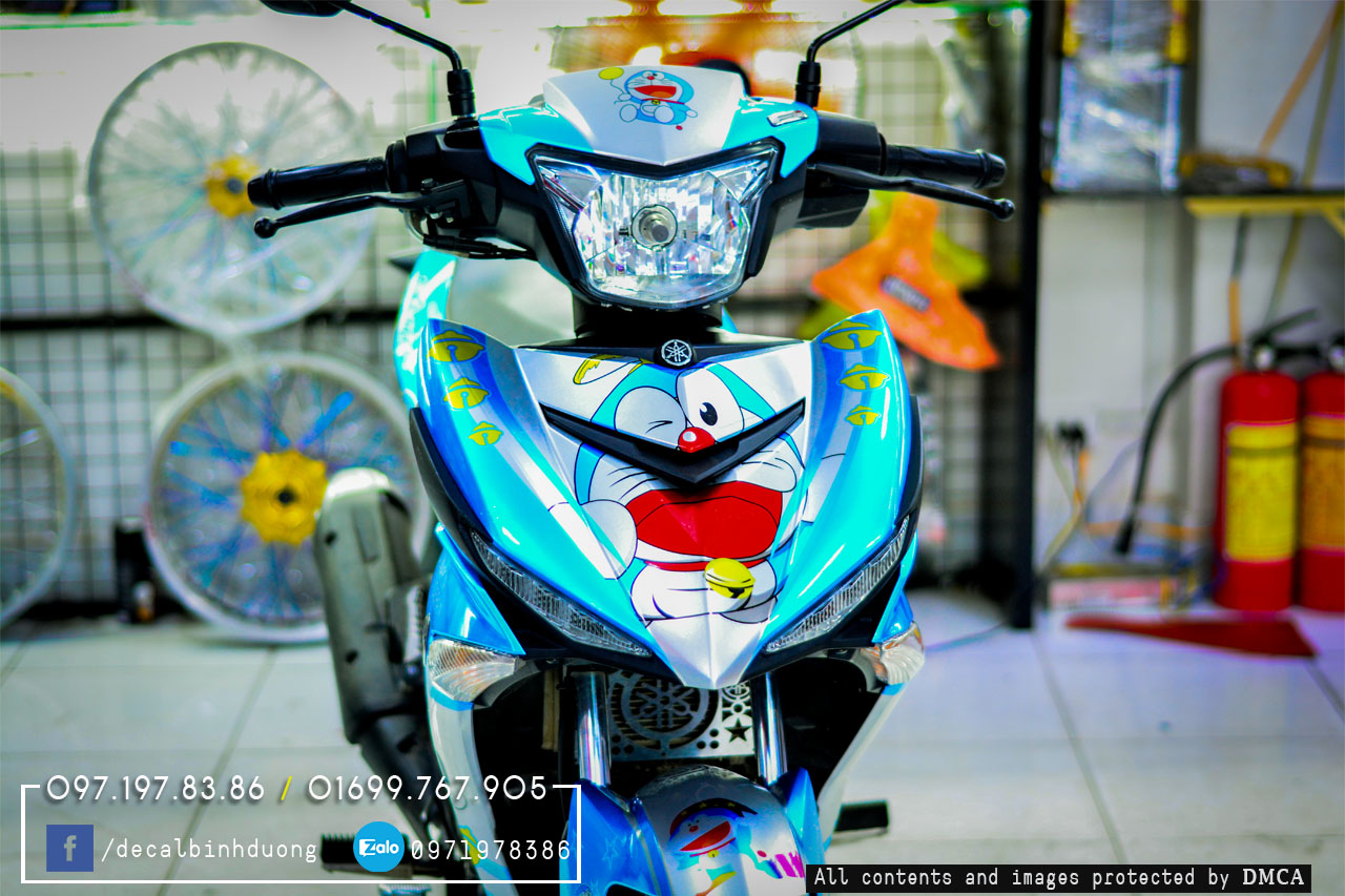 Tem Xe Exciter 150 Xanh Bạc Candy Doraemon Siêu Đẹp