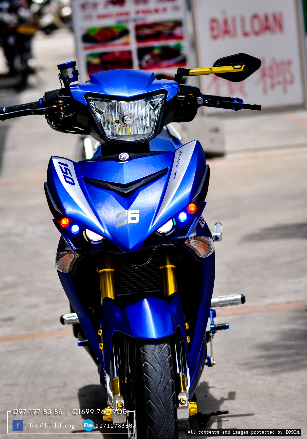 Ngắm Exciter 150 độ sơn chuyển màu xanh dươngtím của biker Trà Vinh   MuasamXecom