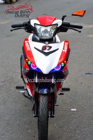 Tem Ducati Exciter 150 Đỏ Trắng Đẹp Tỏa Nắng