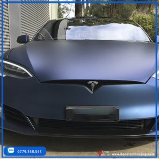 Wrap Full Tesla Model S Xanh Xám Đầy Thể Thao
