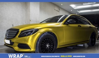 Wrap Đổi Màu Ô Tô Mercedes C250 Vàng Luxury