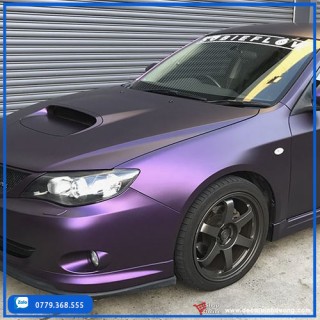 Wrap Đổi Màu Subaru WRX Satin Black Purple Mới Nhất