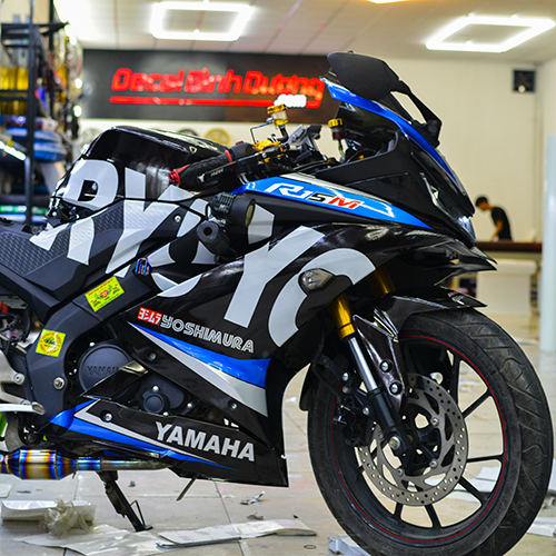 Tem Xe Yamaha R15 Xanh Đen Thiết Kế Thể Thao